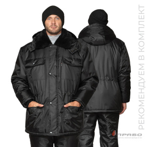 Куртка мужская утеплённая «Альфа» удлинённая чёрная. Артикул: 10355. Цена от 3 119,00 р. в г. Москва
