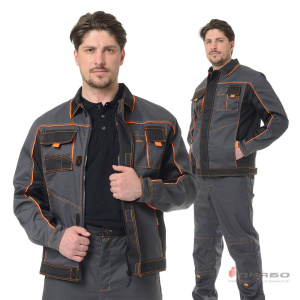 Куртка мужская «Бренд» серо-чёрная. Артикул: Кур101. Цена от 2 430,00 р. в г. Москва