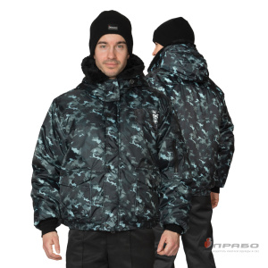 Куртка мужская утеплённая с капюшоном «Альфа» КМФ город серый. Артикул: 9935. Цена от 3 800,00 р. в г. Москва